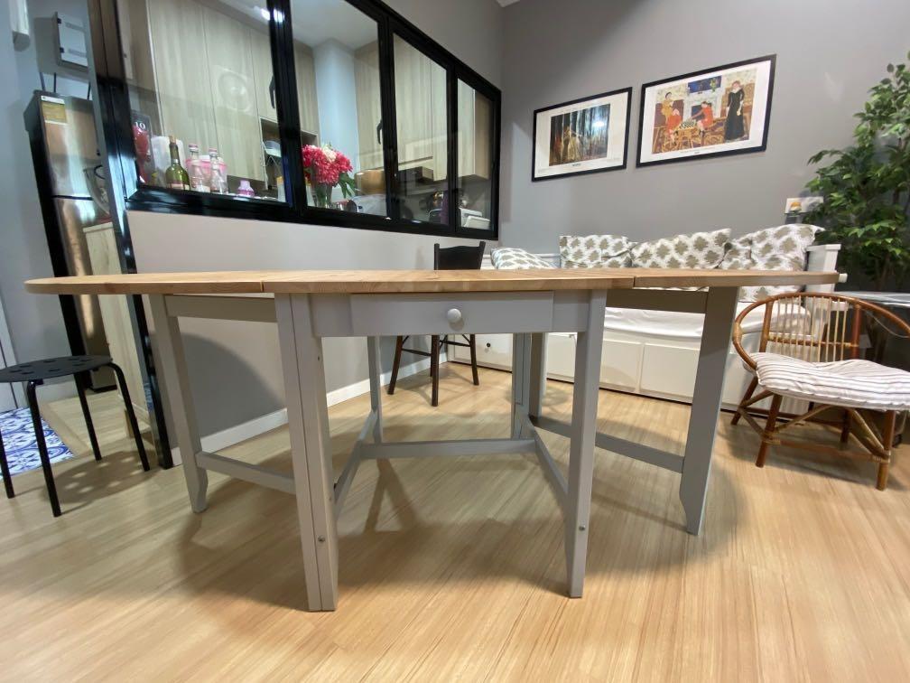 IKEA Dining Table Gamleby Gateleg Foldable Table, Furniture & Home
