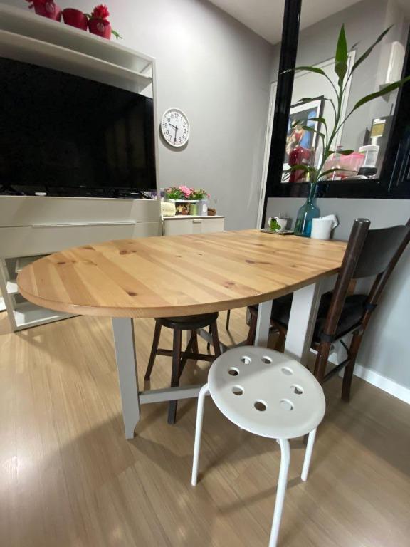 IKEA Dining Table Gamleby Gateleg Foldable Table, Furniture & Home