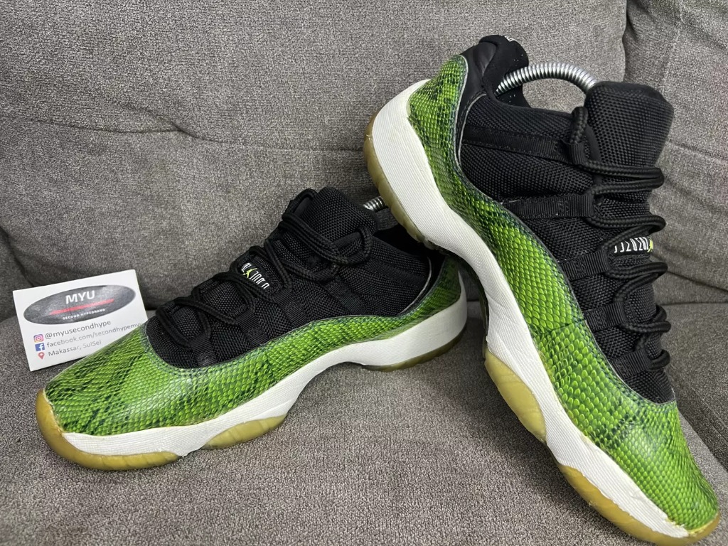 Air jordan 11 retro low green snakeskin online