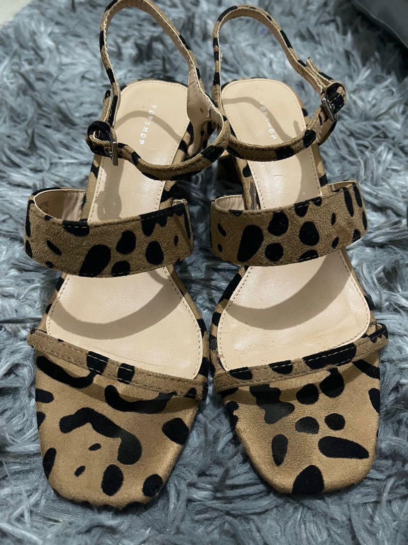 Sale Topshop Leopard Print Block Heels Women s Fashion