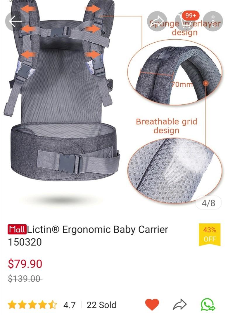 Lictin Ergonomic Baby Carrier, Babies & Kids, Going Out, Carriers