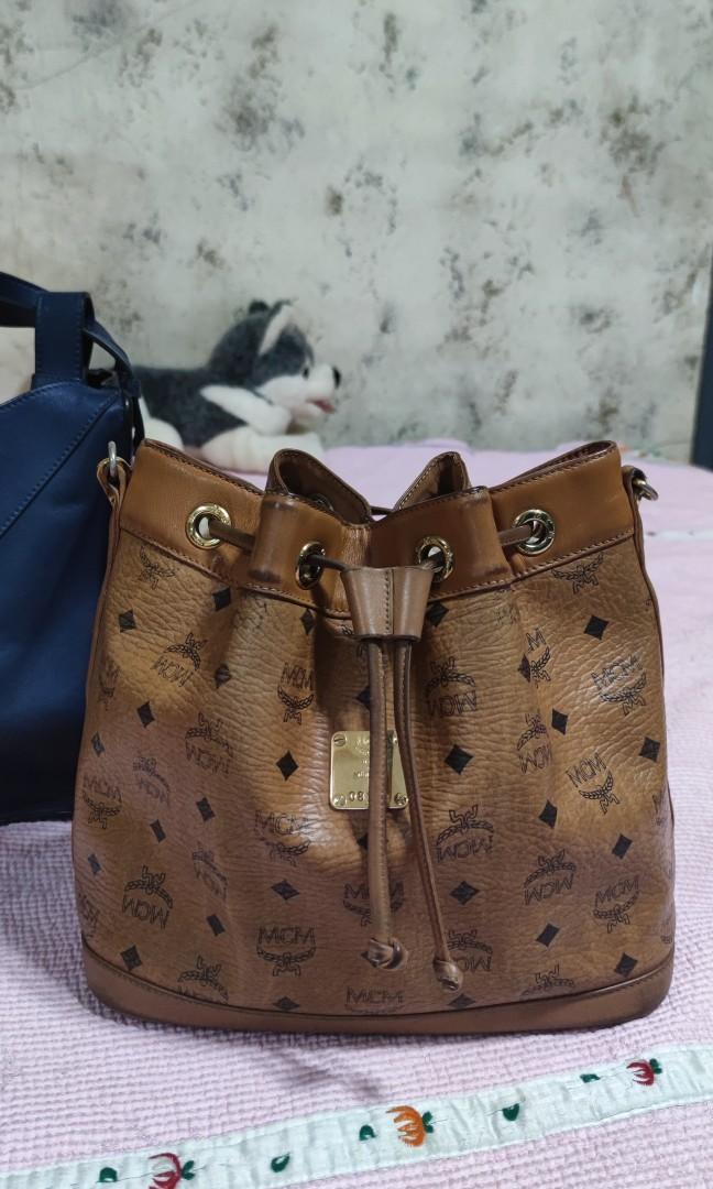 MCM Cognac bucket bag, Luxury, Bags & Wallets on Carousell