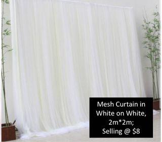 Mesh white curtain for wedding/ photo booth / home decor