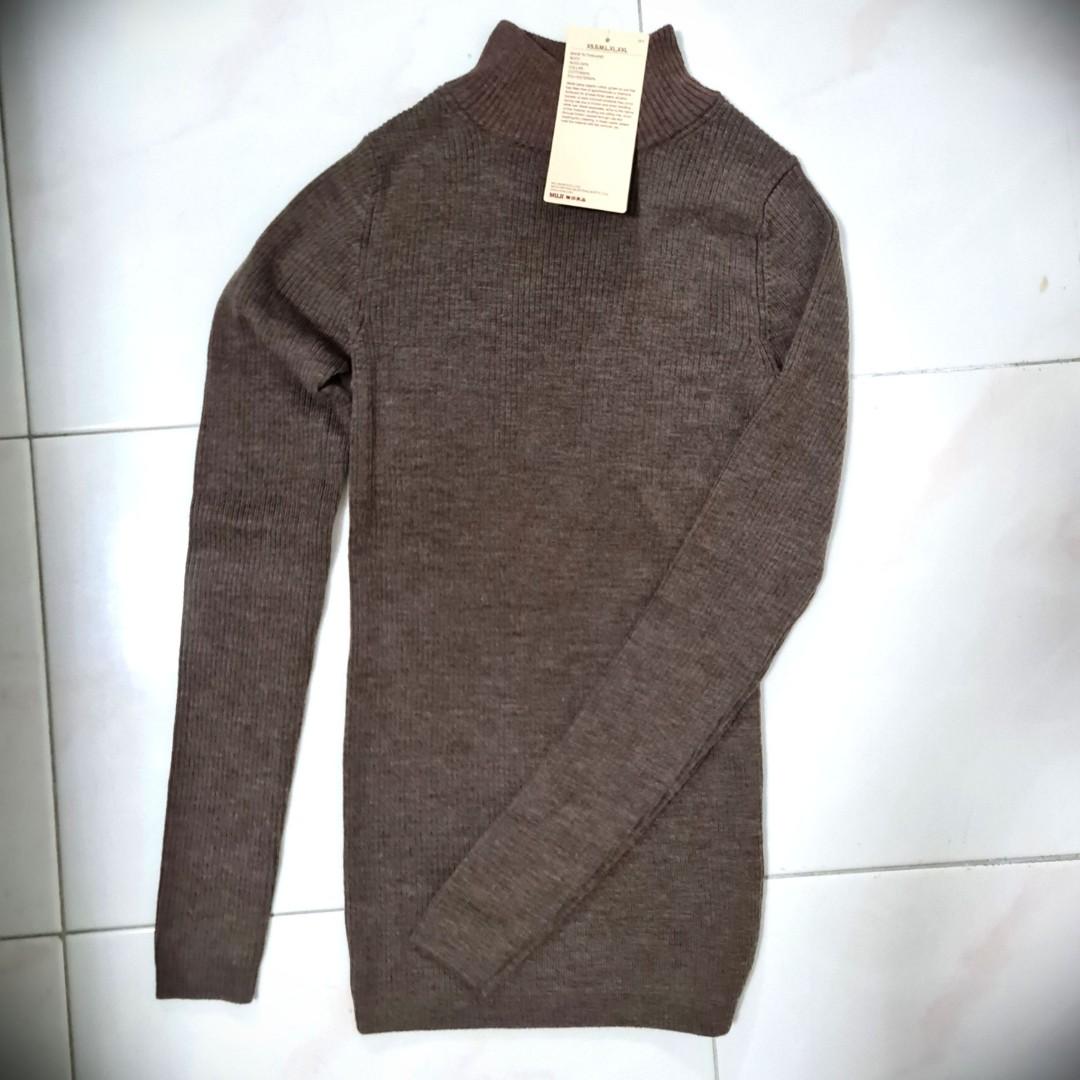 muji mock neck sweater