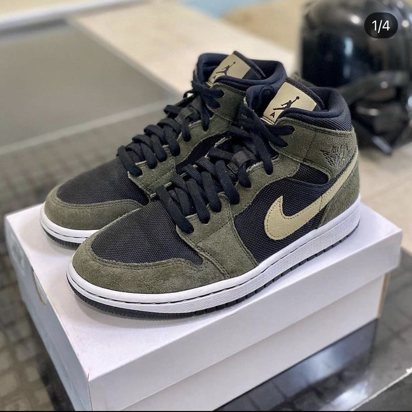 Nike AJ1 Mid olive green