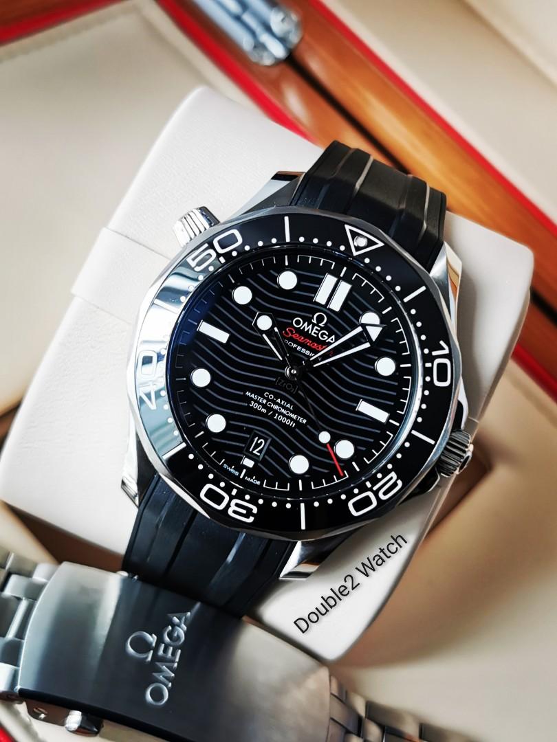 Omega seamaster sales 300m black rubber