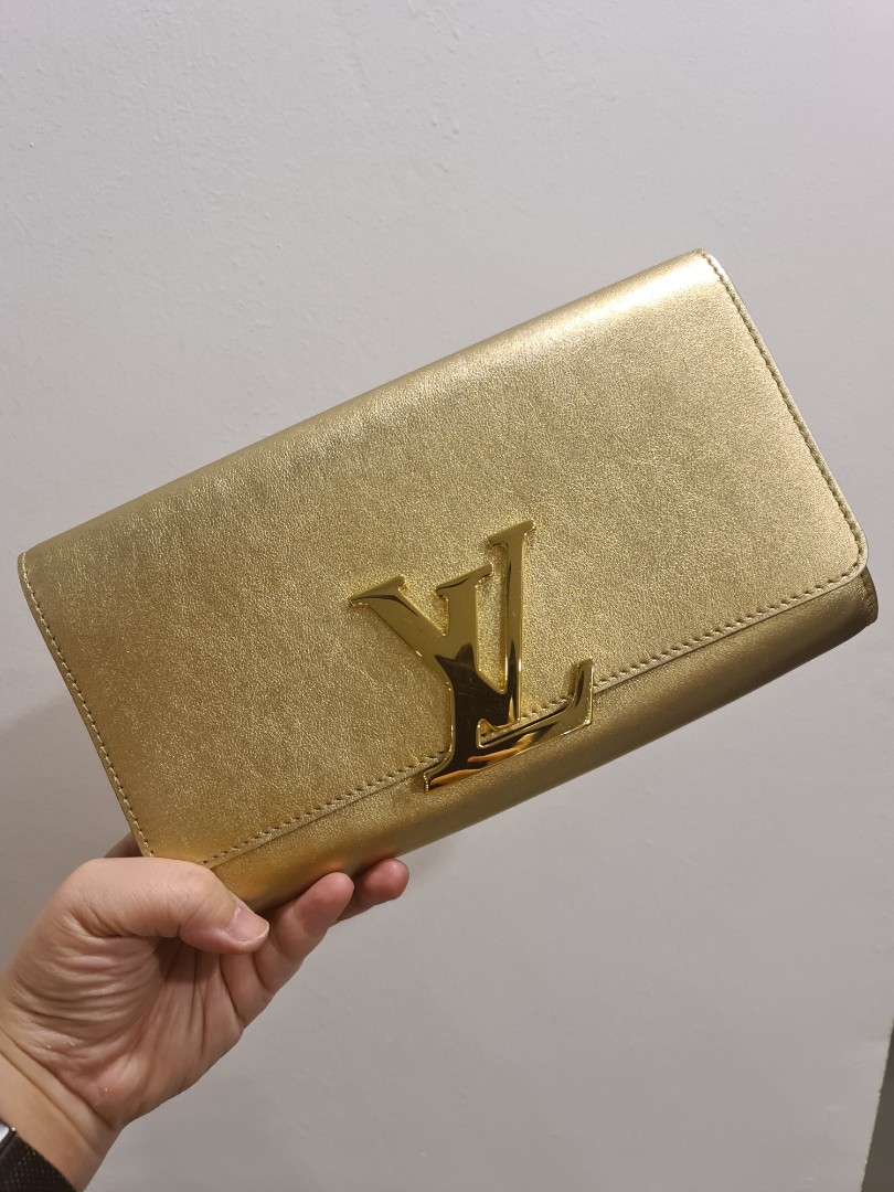 Original] LV Clutch - Gold, Women's Fashion, Bags & Wallets
