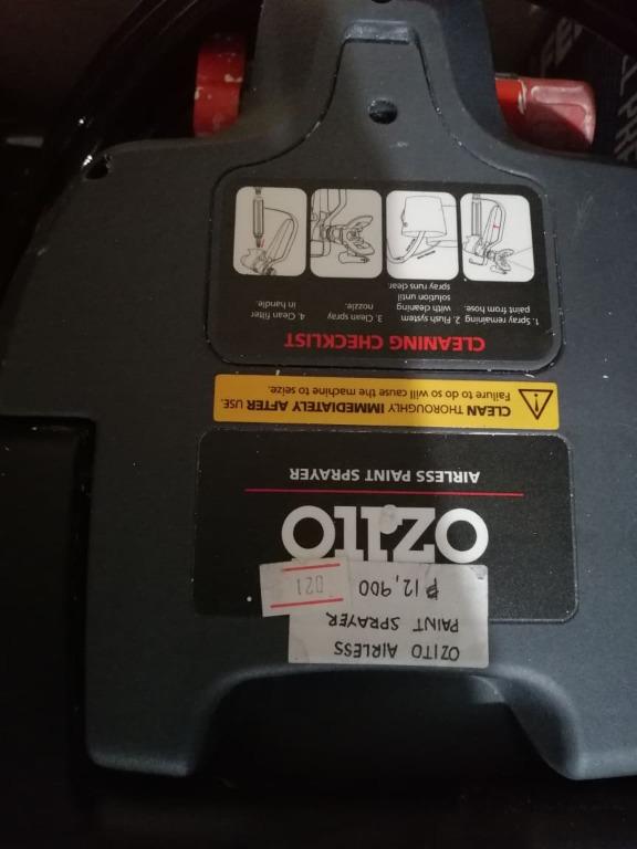 Ozito Airless Paint Sprayer (Category: Construction Tools & Equipment) located in San Pedro. Submitted by aus-plus (Listing ID 1143561336, Image 2). Description: Ozito Airless Paint Sprayer.