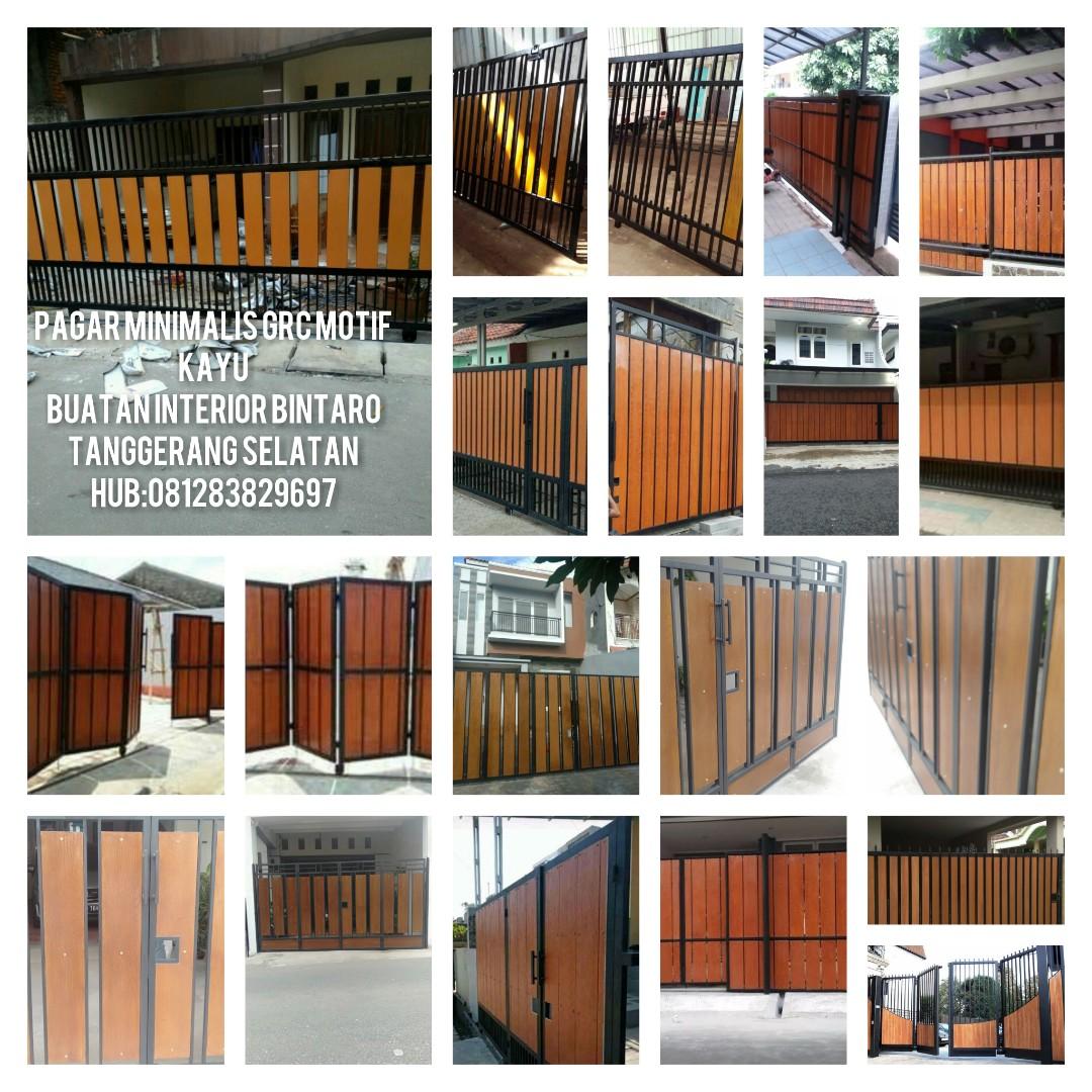 Pagar rumah,pagar grc motif kayu, Perabotan Rumah di Carousell