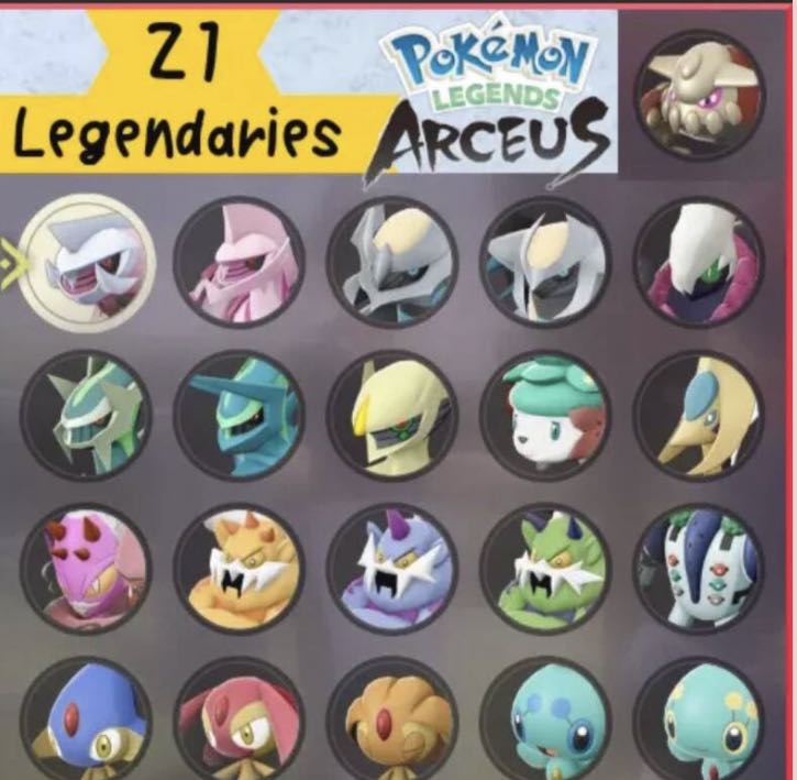Pokemon Legends Arceus All Legendary Pokemon