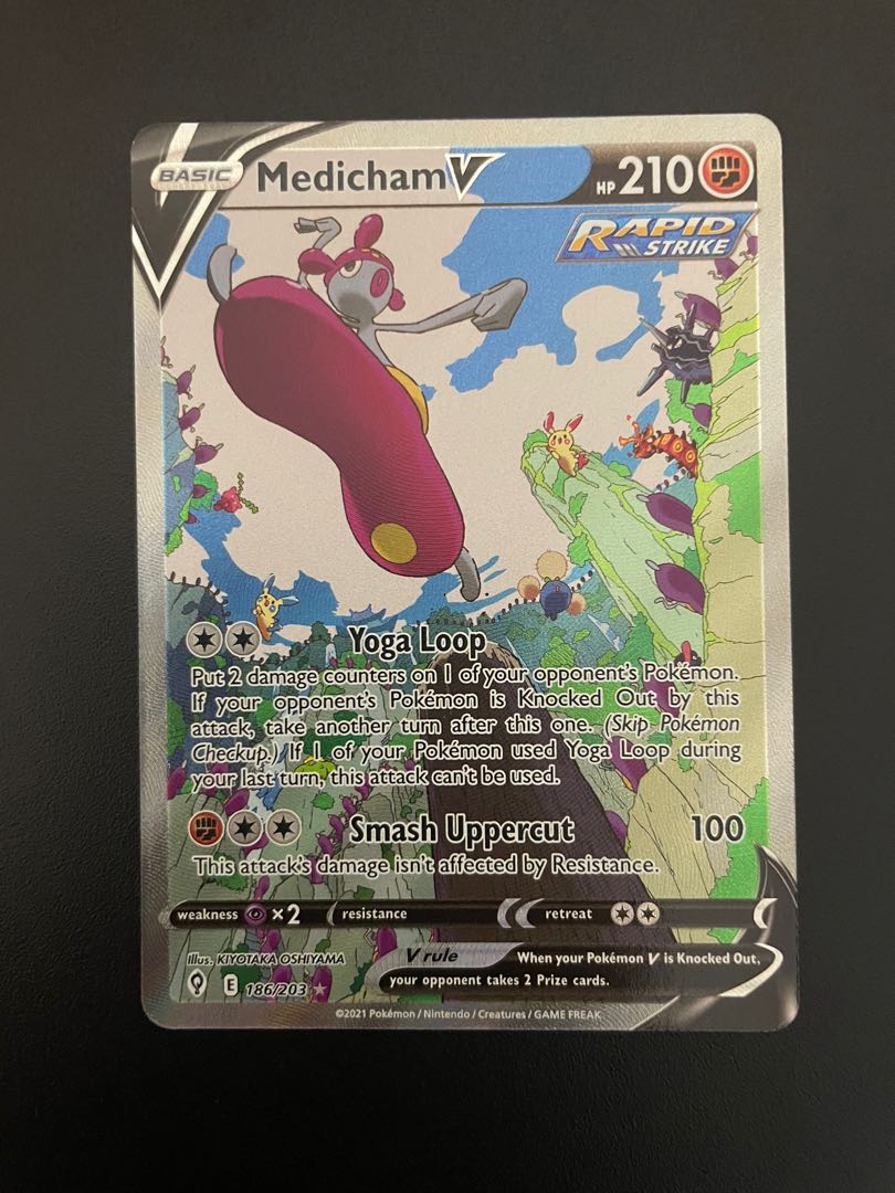 Pokemon TCG Medicham V 186/203 Alternate Art Ultra Rare Sword