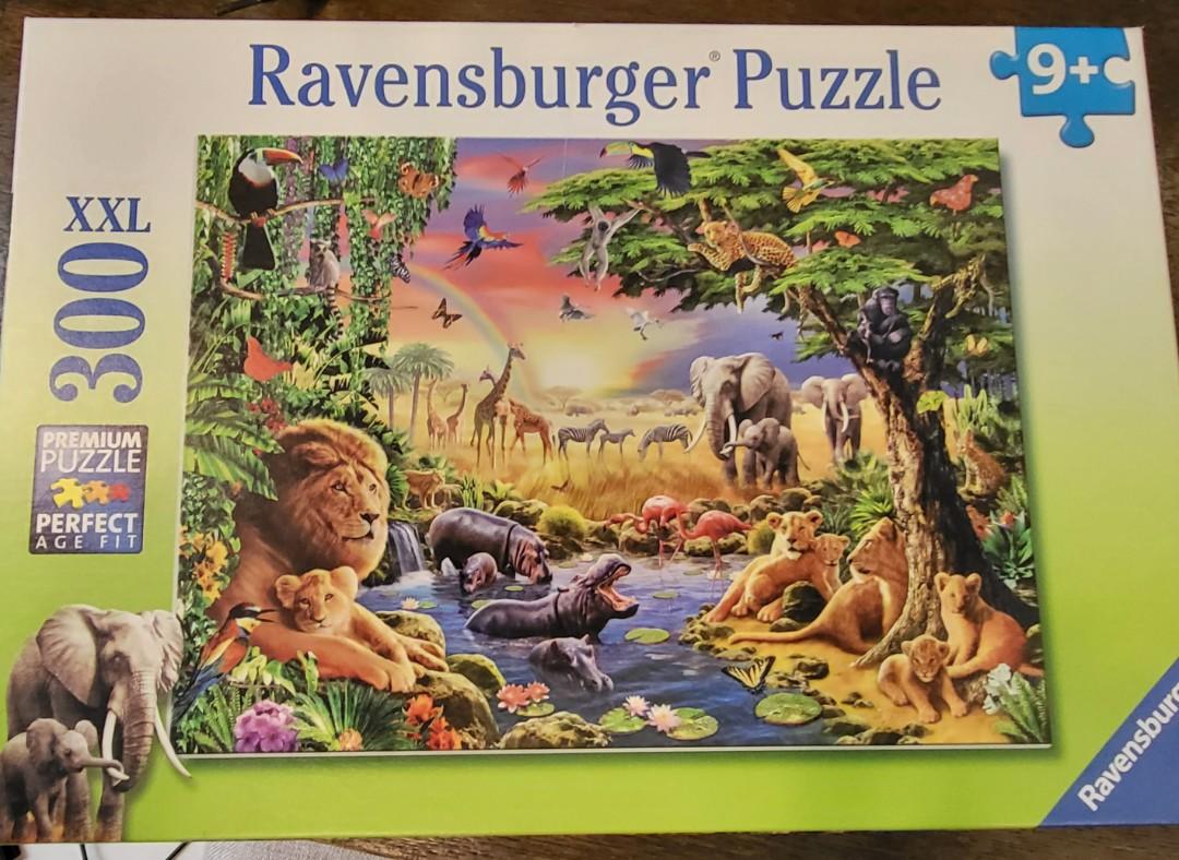 Every Piece is Uniq Evening at The Waterhole 300 Piece Jigsaw Puzzle for Kids