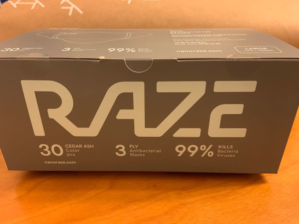 Raze Face Mask Cedar Ash Colour, 健康及營養食用品, 口罩、面罩 Carousell