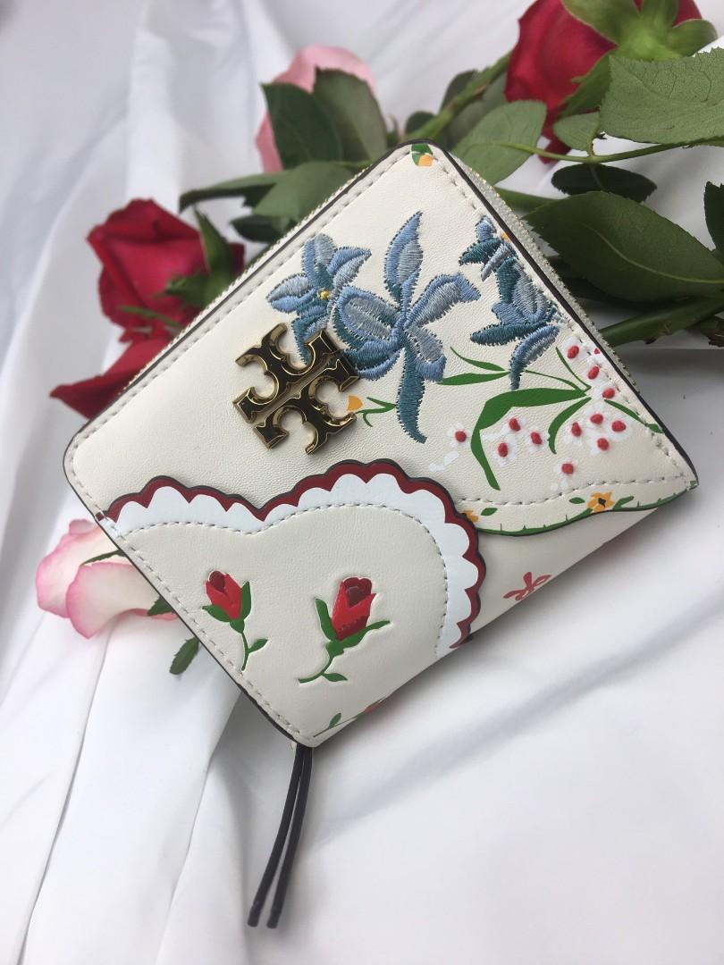 Ready Stock Tory Burch Kira Mixed Floral Bi Fold Wallet