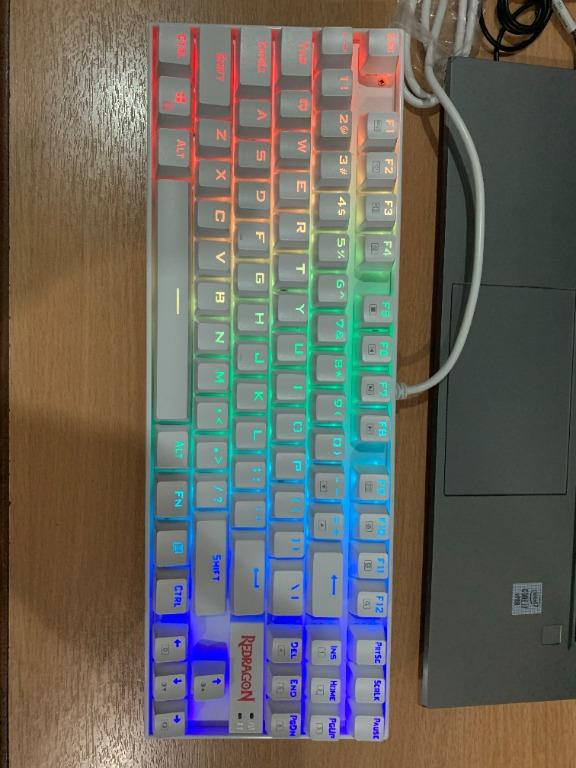 Redragon Kumara K552 TKL White RGB Mechanical Keyboard, Computers