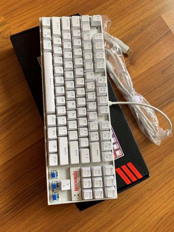 Redragon Kumara K552 TKL White RGB Mechanical Keyboard, Computers