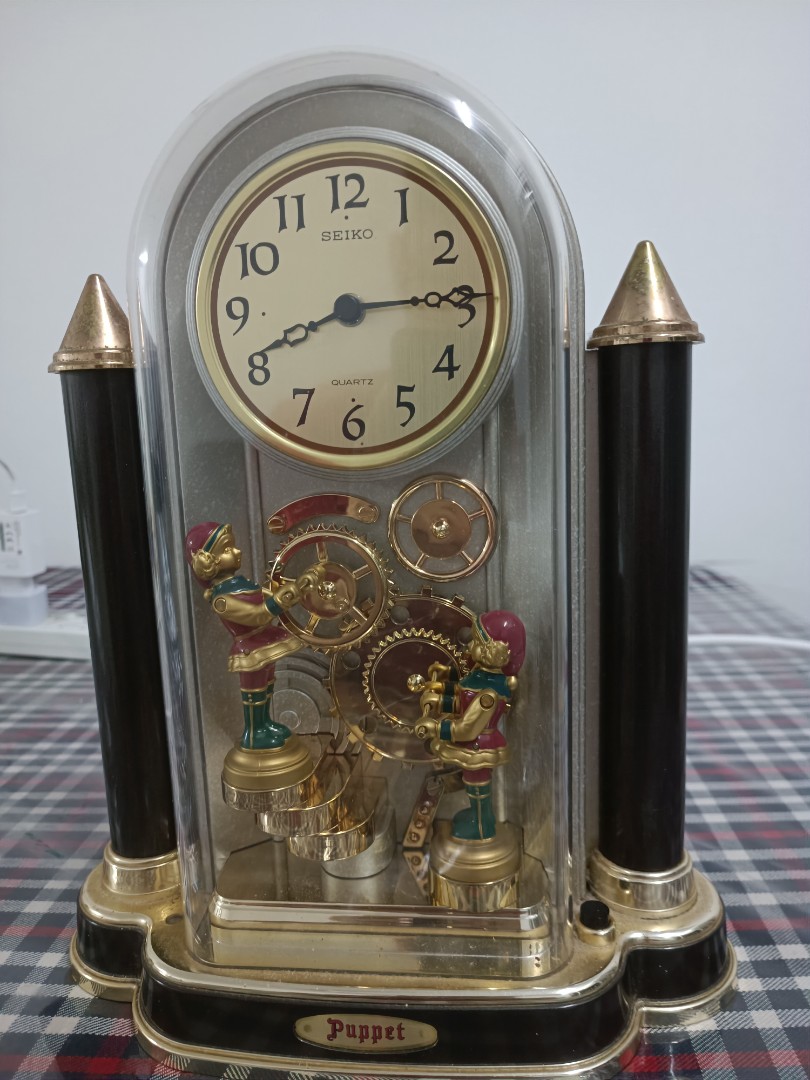 SEIKO MANTEL CLOCK PUPPET ANIMATED REF: QRY410S- RARE ITEM, Hobbies & Toys,  Collectibles & Memorabilia, Vintage Collectibles on Carousell
