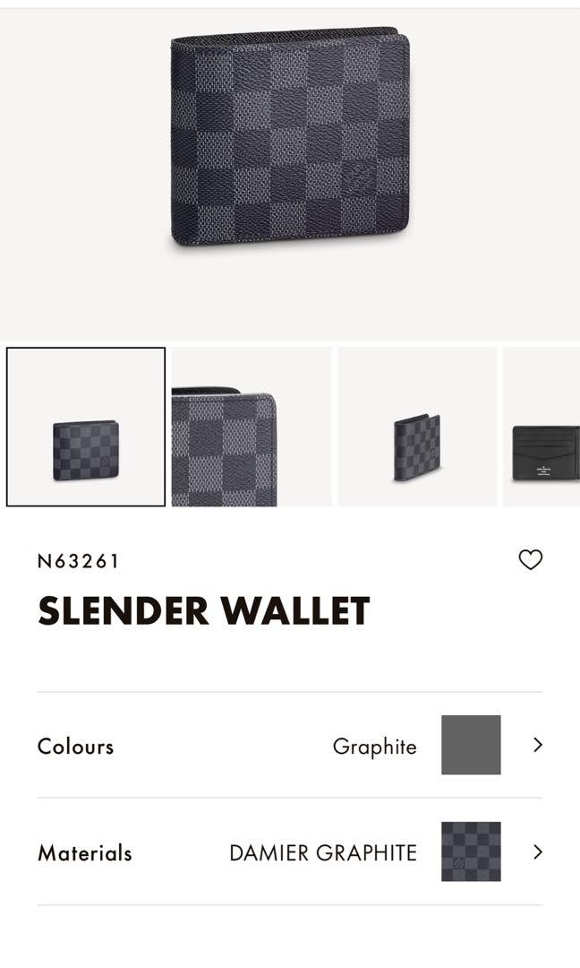 Shop Louis Vuitton SLENDER Slender wallet (N63261, N64033) by