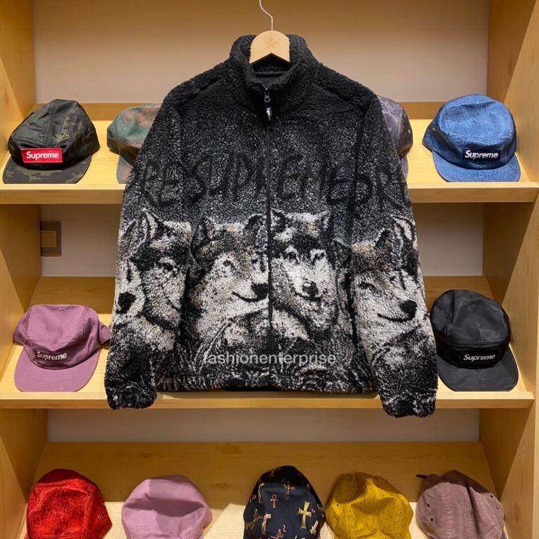 Supreme SS19 Wolf Fleece Jacket Black, Men's Fashion, Coats