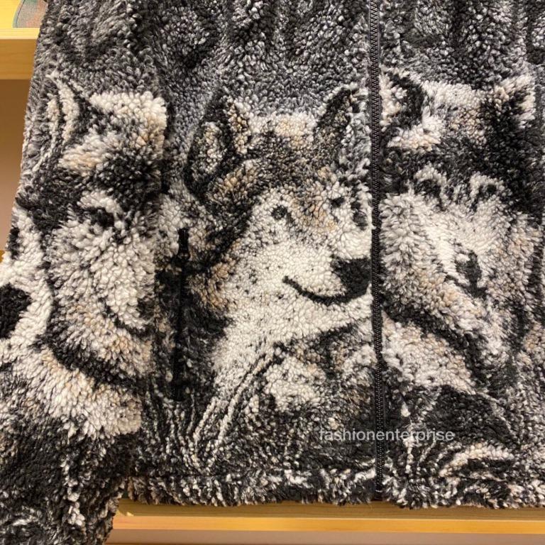 Supreme wolf fleece jacket black sale
