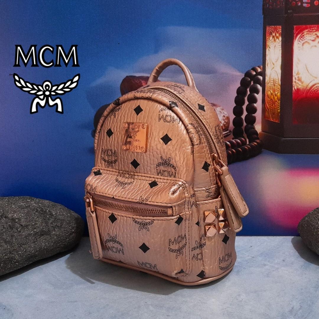Tas MCM Mini Bebe Boo Rose Gold Backpack