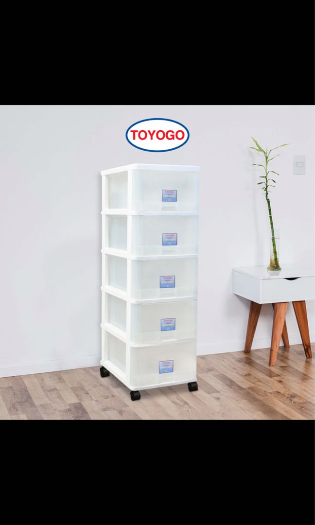 Toyogo 8075 Plastic Storage / Drawer with Wheels (5 tier