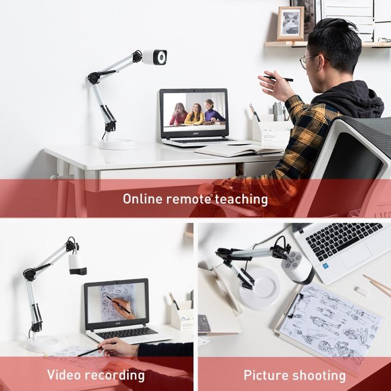 USB 8MP Document Camera Adjustable for Remote Teaching Visualizer