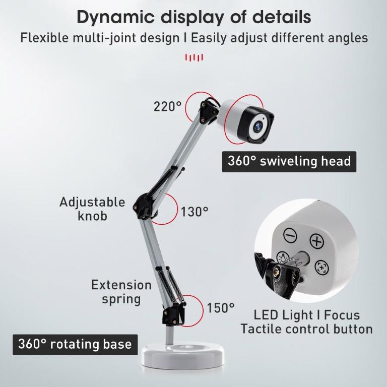 USB 8MP Document Camera Adjustable for Remote Teaching Visualizer