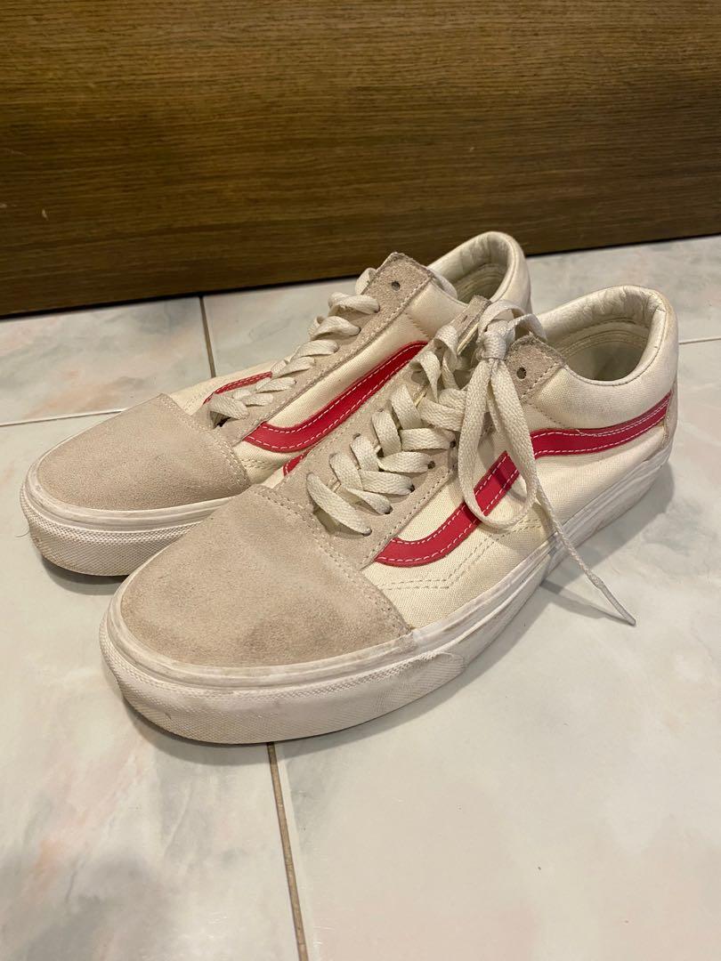 Red old deals skool vans mens