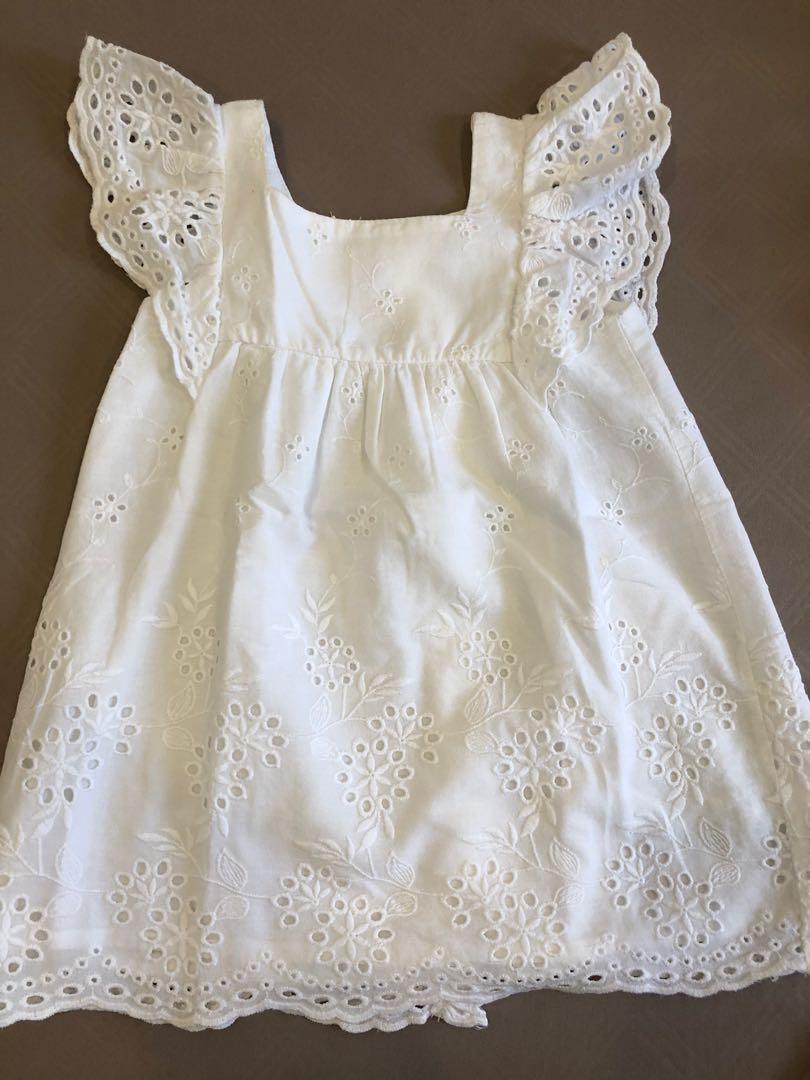 Zara baby girl white dress 2025
