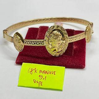 18K Saudi Gold cameo bangle