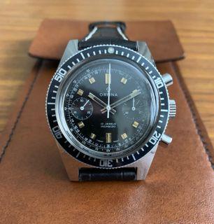 🎉SALE! [AVAILABLE] Authentic Unpolished Orfina (Porsche Watch Design fame) Valjoux 7733 Diver Chronograph Watch Very Scarce