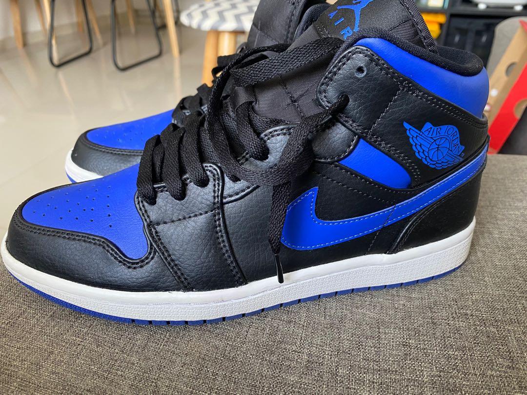 Nike air jordan clearance 1 mid black blue