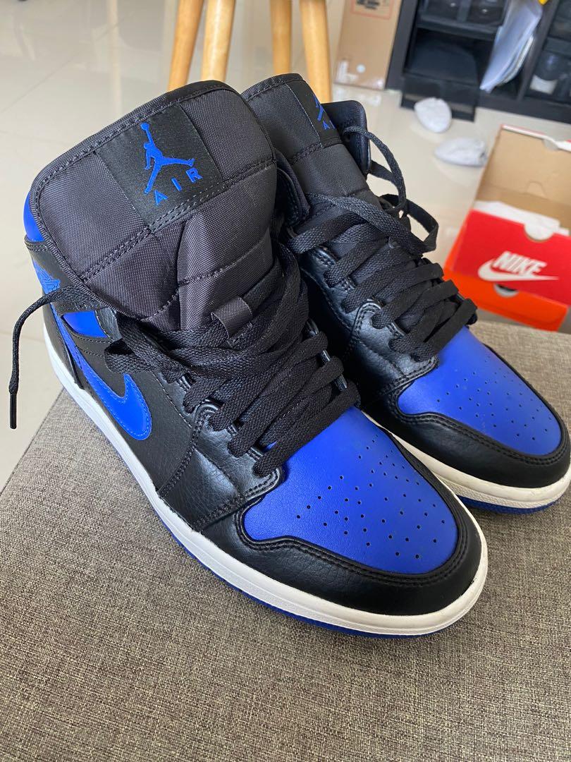 Air Jordan 1 Mid Black Royal Blue Men s Fashion Footwear