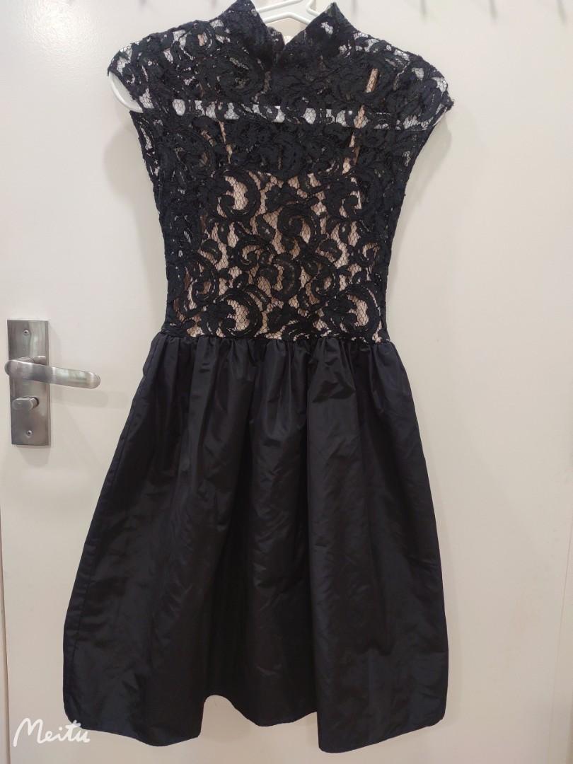 Alice olivia black lace deals dress