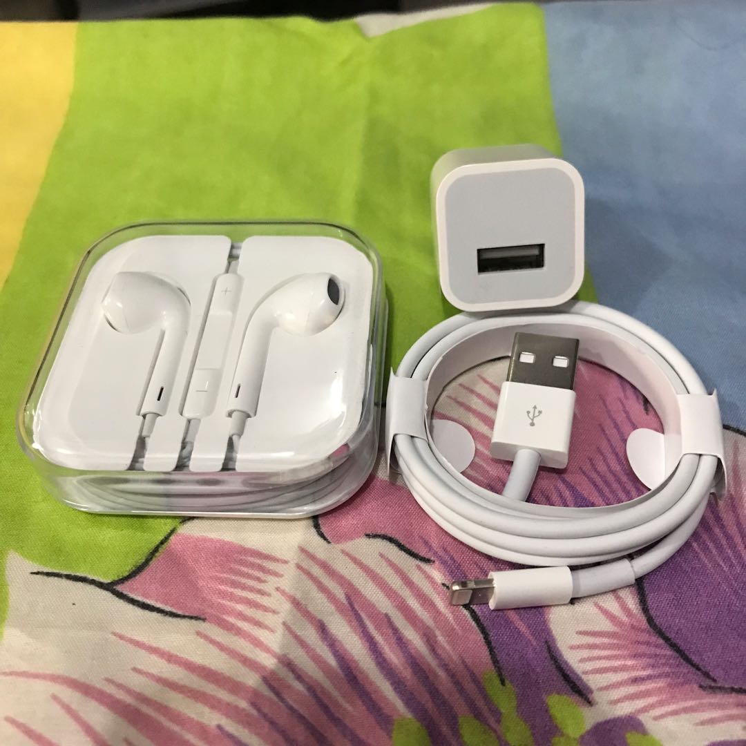 Apple iPhone Charger Lightning Cable Adapter 3.5mm jack Earpods, Mobile