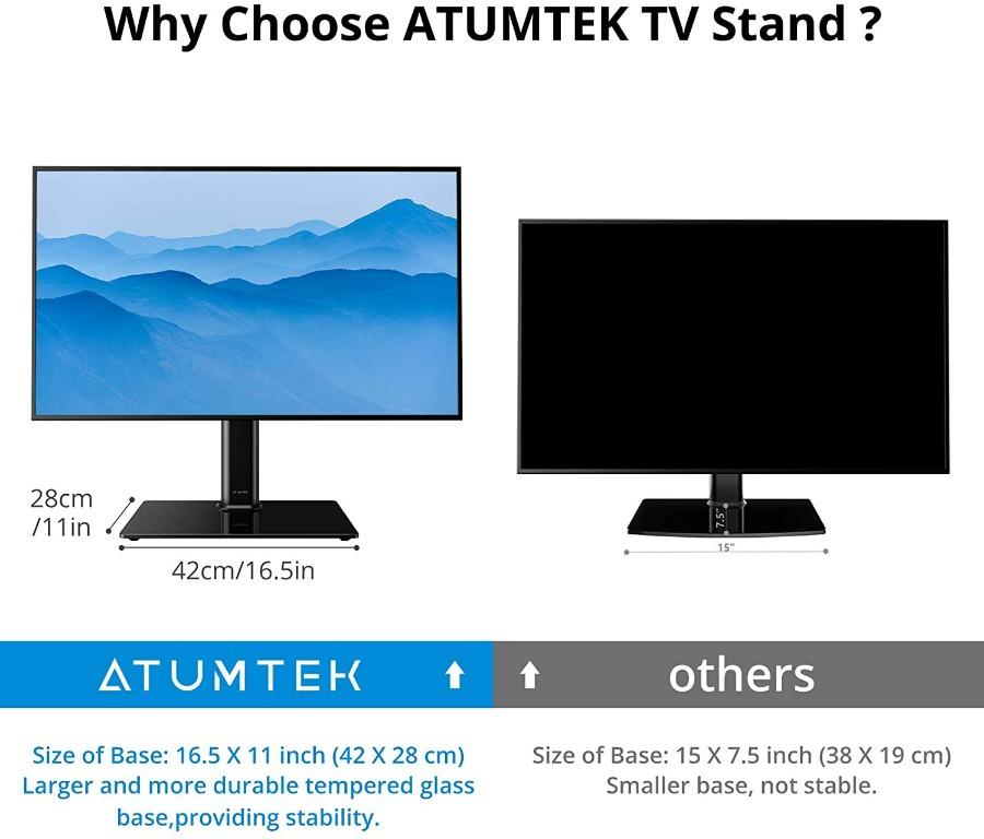 ATUMTEK Universal Table Top Pedestal TV Stand with Bracket for 3765