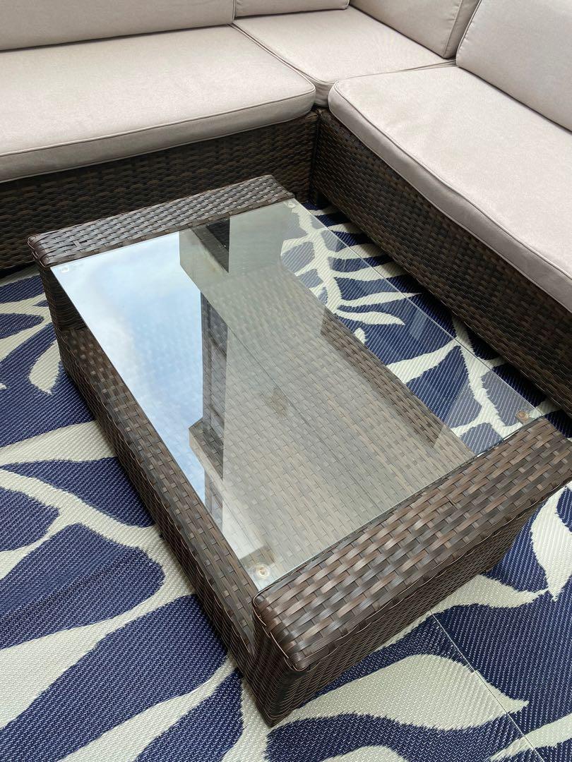 Boulevard Outdoor Patio Furniture L Shaped couch & table, Furniture