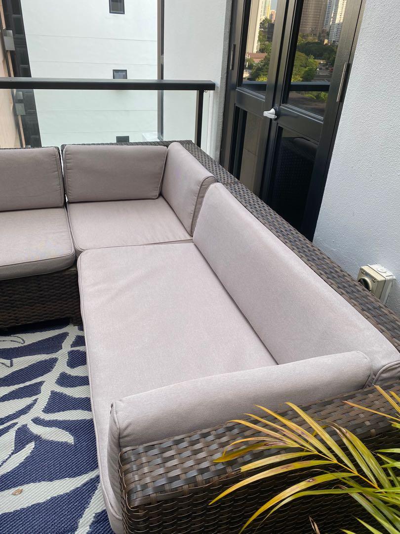 Boulevard Outdoor Patio Furniture L Shaped couch & table, Furniture