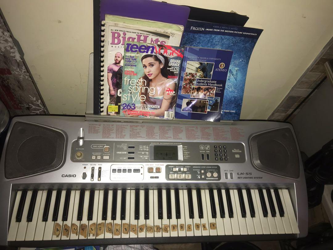 Casio portable keyboard LK-55 (Category: Musical Instruments) located in Makati City. Submitted by rpalileo (Listing ID 1143705694, Image 1). Description: With stand .