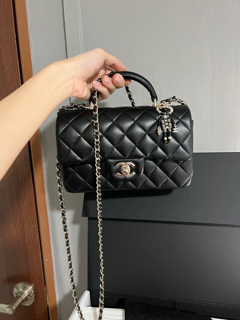 Chanel mini flap bag with top handle store