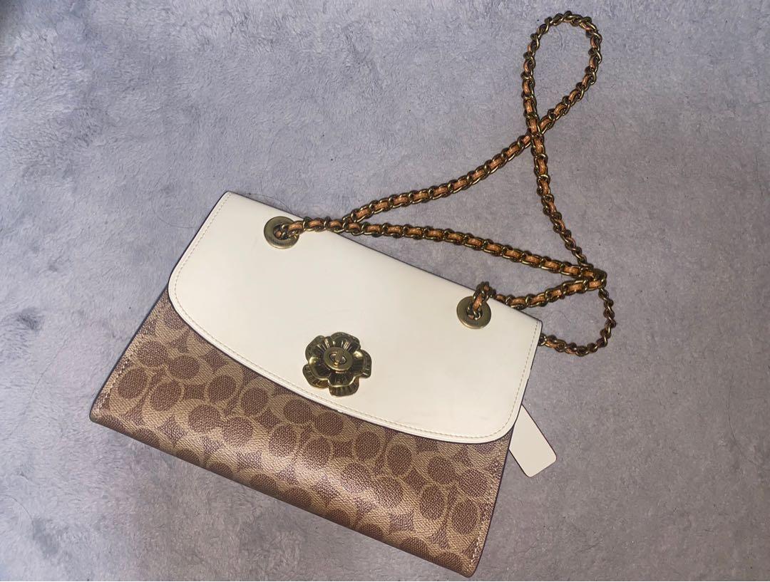 Coach parker tea rose turnlock shoulder bag store