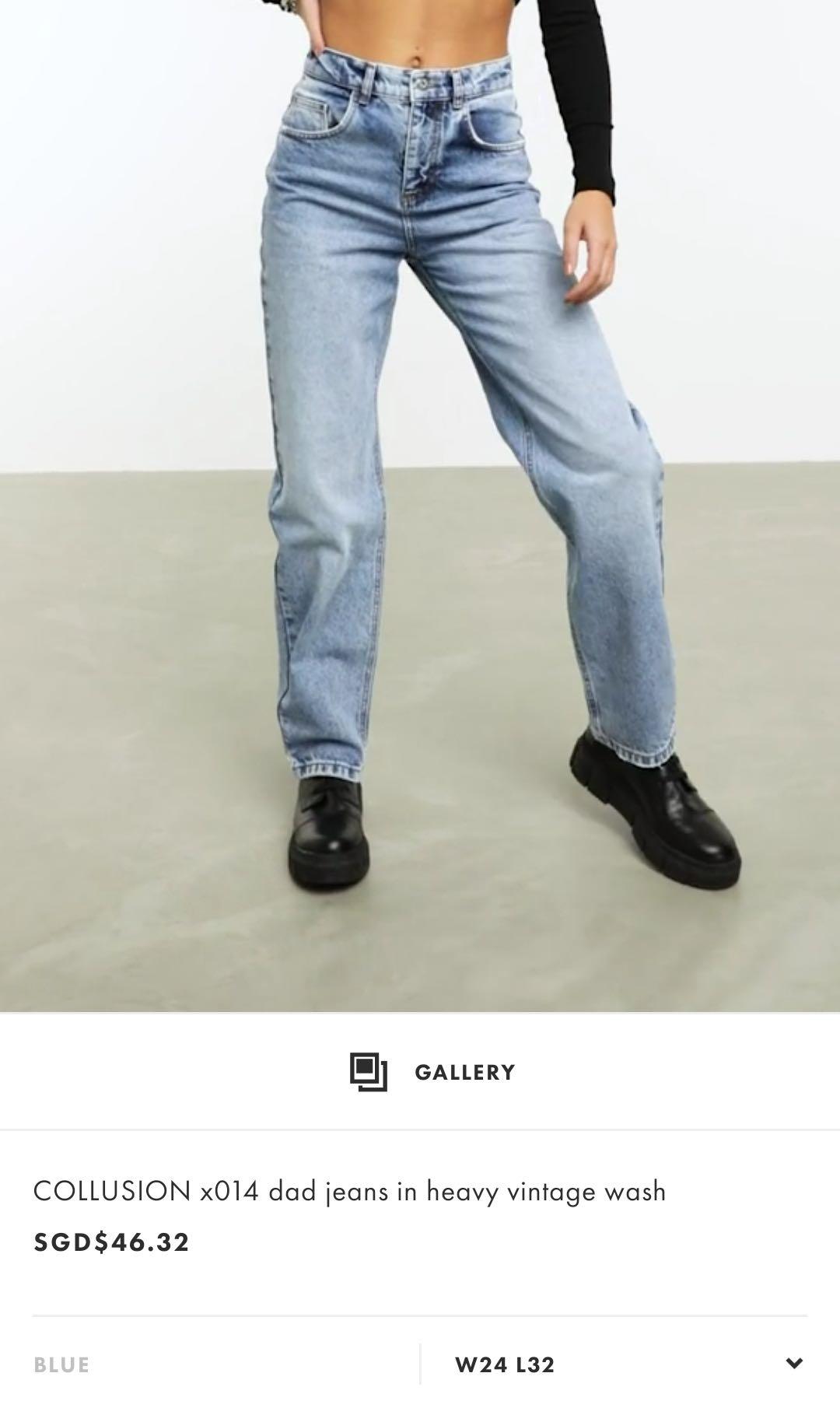 Collusion Dad Jeans in Heavy Vintage 