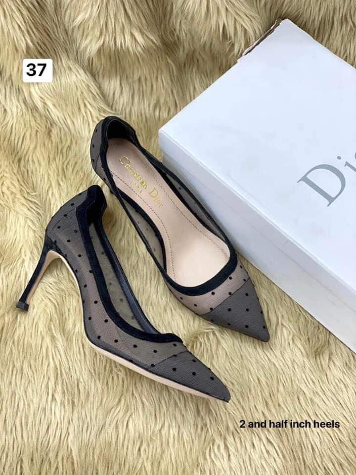 dior heels polka dot