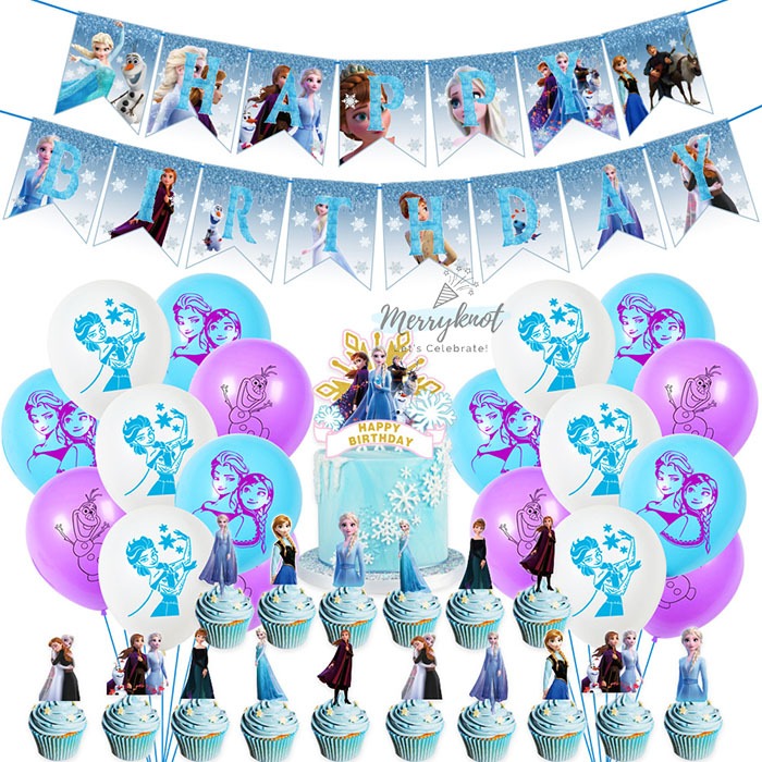 Disney Frozen Elsa Anna Princess theme Party decoration Birthday Banner ...