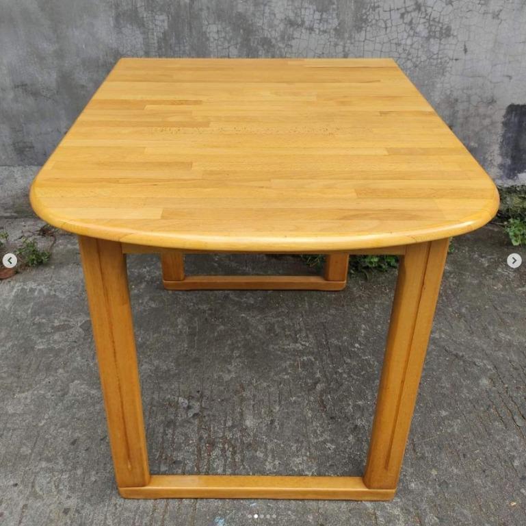 Drop Leaf Natural Wood Dining Table, Furniture & Home Living, Furniture