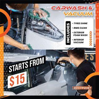 Express / Premium Carwash Westpoint Automotive | Exterior Snow Foam Wash with Interior Vacuum, Rims Clean and Tyres Shine