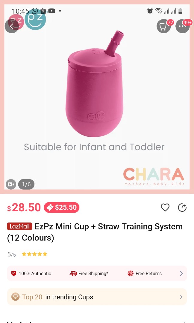 EzPz mini cup plus straw training system, Babies & Kids, Nursing