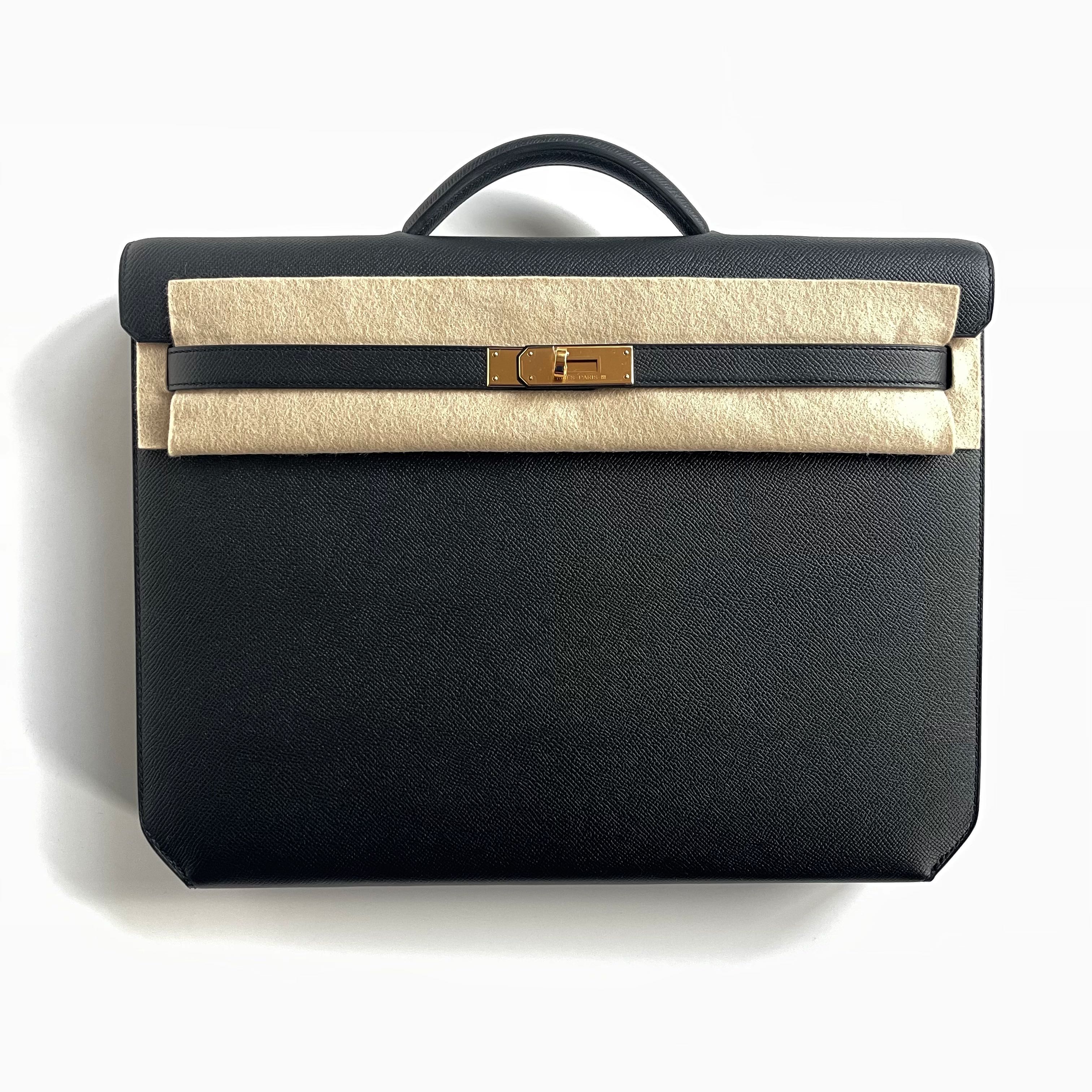 HERMES Epsom Kelly Depeche 38 Black 167037