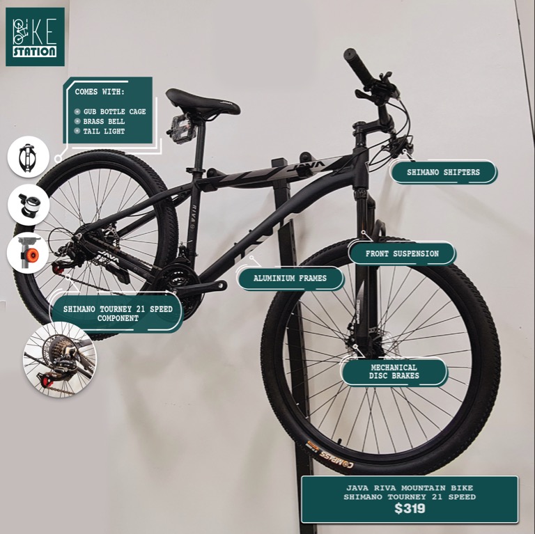 Java RIVA Mountain Bike |27.5" Wheelset| Shimano Tourney 21 Hardtail ...